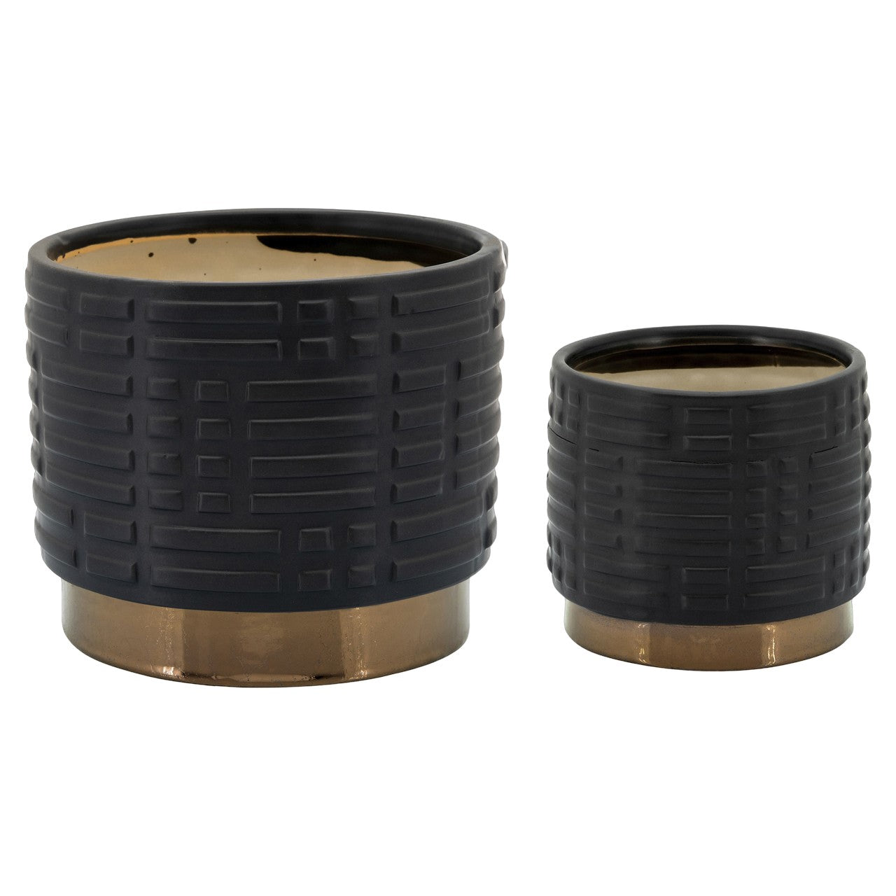 Picture of Maze Pattern Black Planter, Large