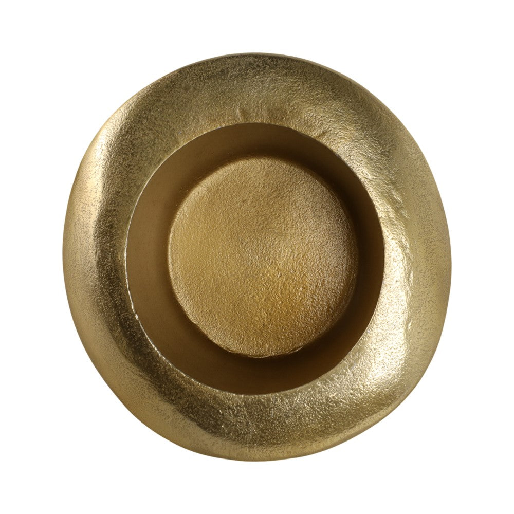Gold textured plate with a smooth, reflective surface.