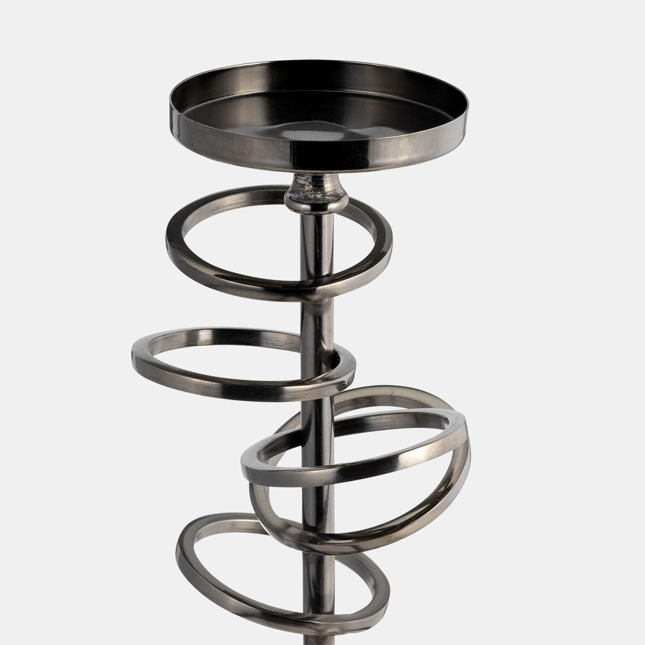 Picture of Ring Toss Gunmetal Candle Holder, Medium