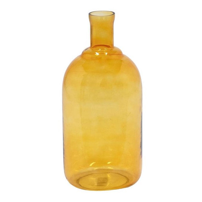 Amber glass bottle against a white background.