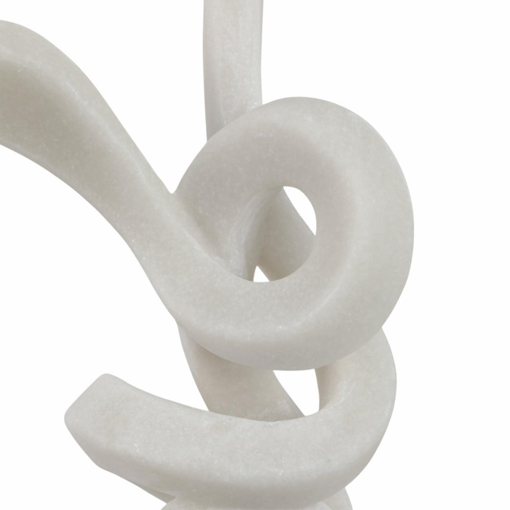 White abstract loops in smooth marble texture.