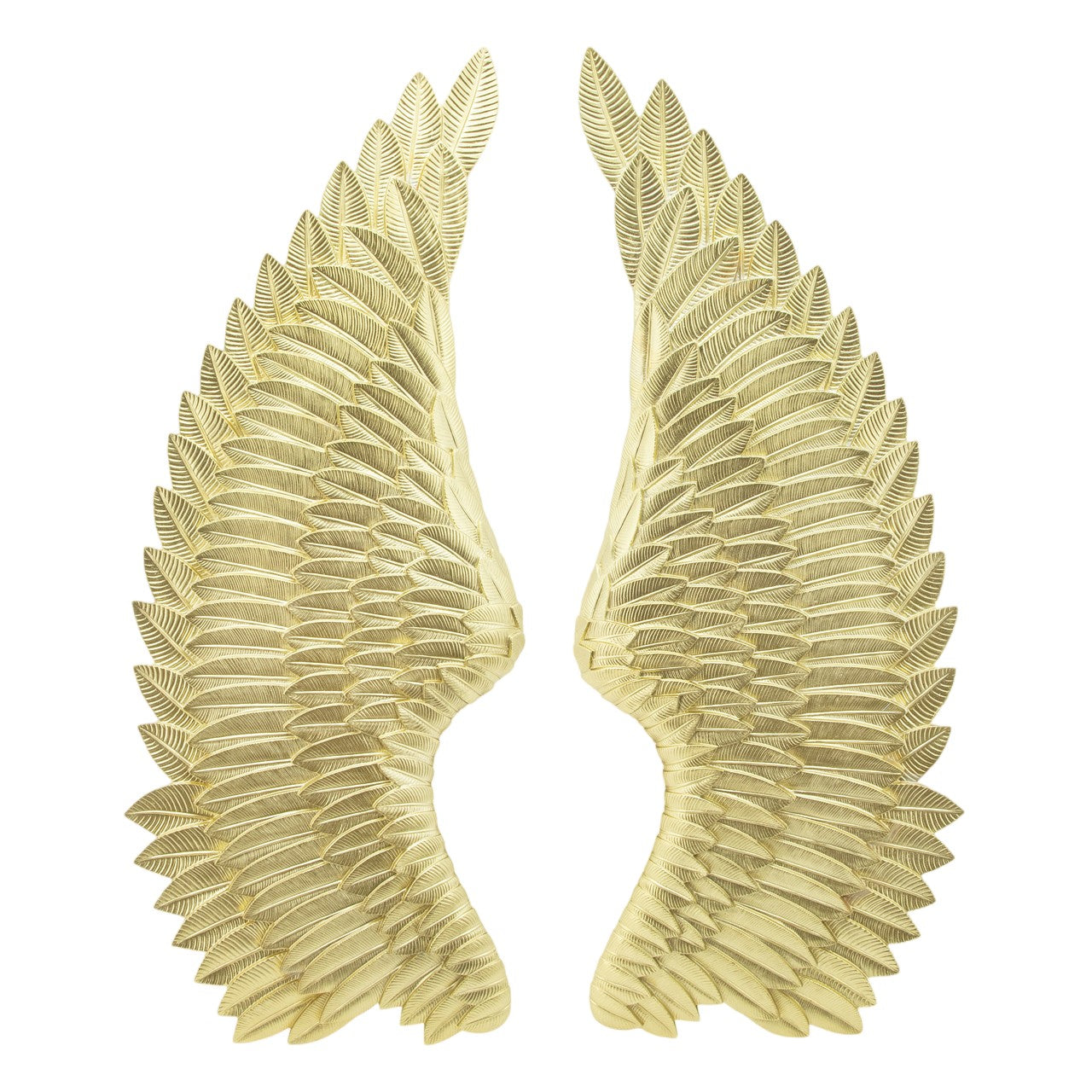 Golden decorative wings with intricate leaf patterns.