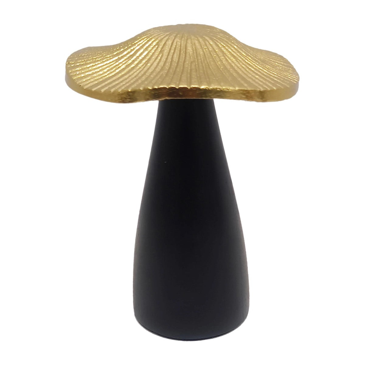 Gold-capped black cone, resembling a mushroom.