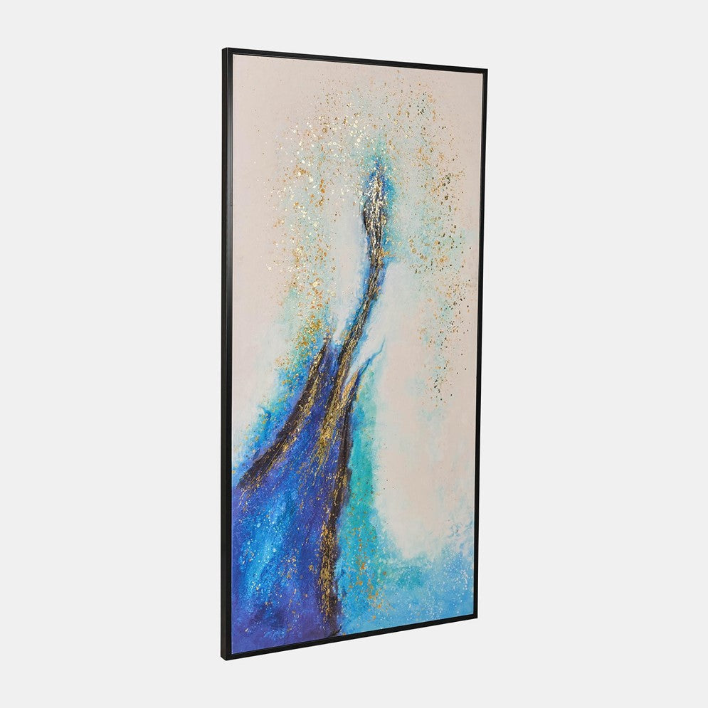 Picture of "Blue Wave" Hand Painted Abstract Wall Art