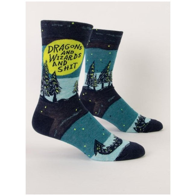Picture of Men's Crew Socks - "Dragons & Wizards"