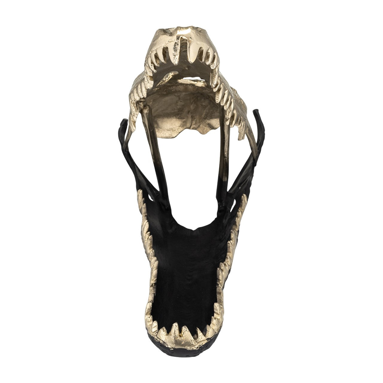 Picture of Alligator Skull Metal Sculpture, Gold
