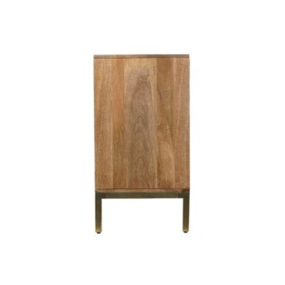 Tall wooden cabinet with simple, minimalist design and metal legs.