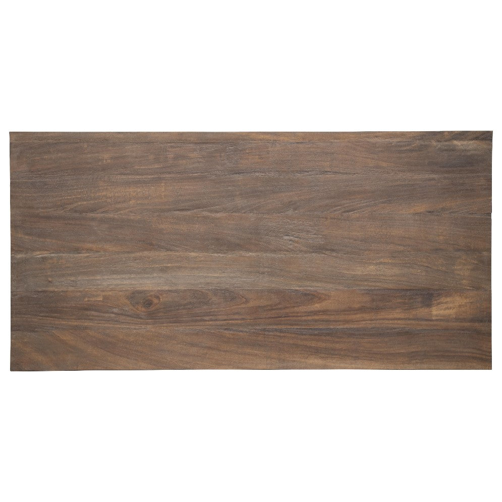 Wooden tabletop with dark, natural grain patterns.