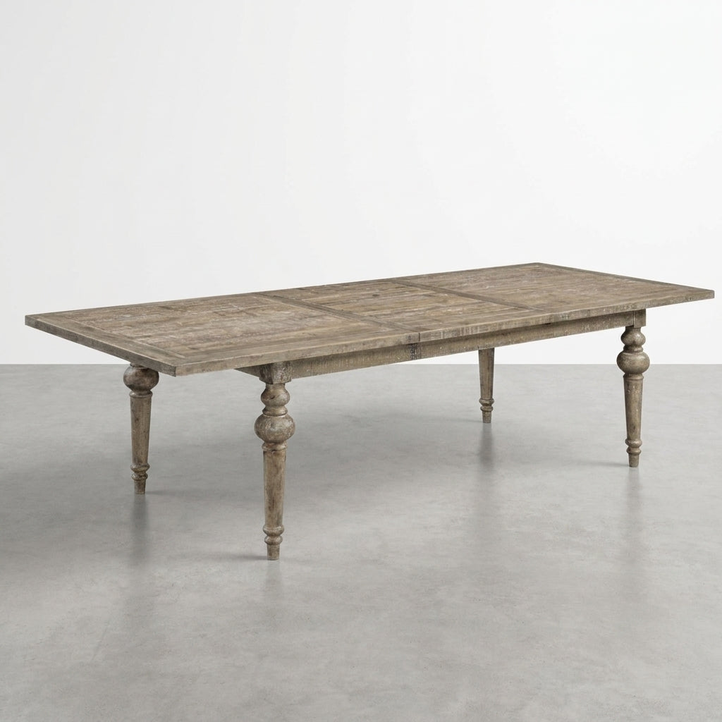 Foldable wooden table with a rustic finish.