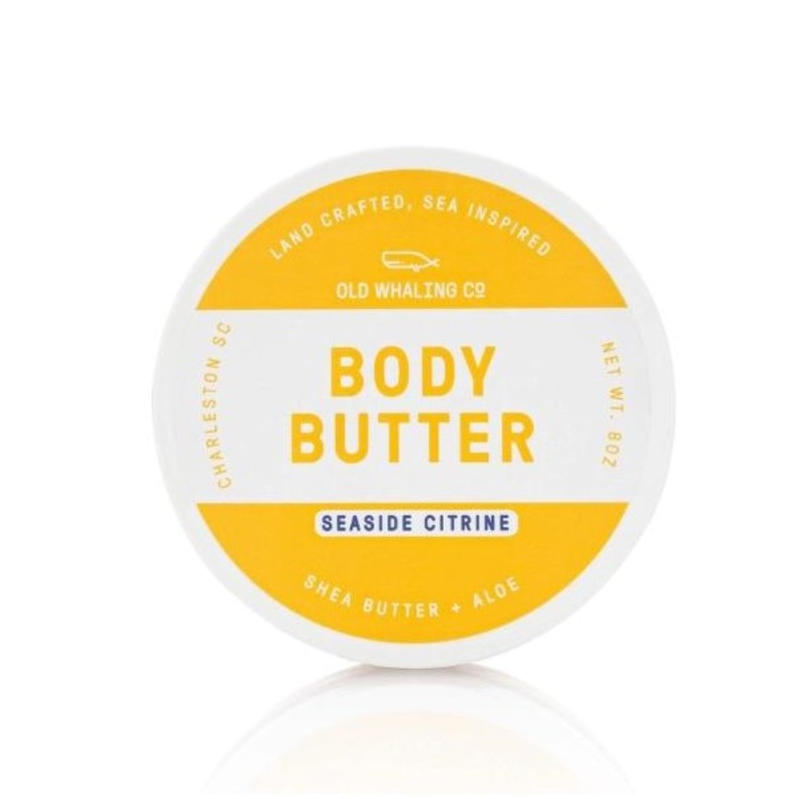 Body butter labeled "Seaside Citrine" with shea butter and aloe.