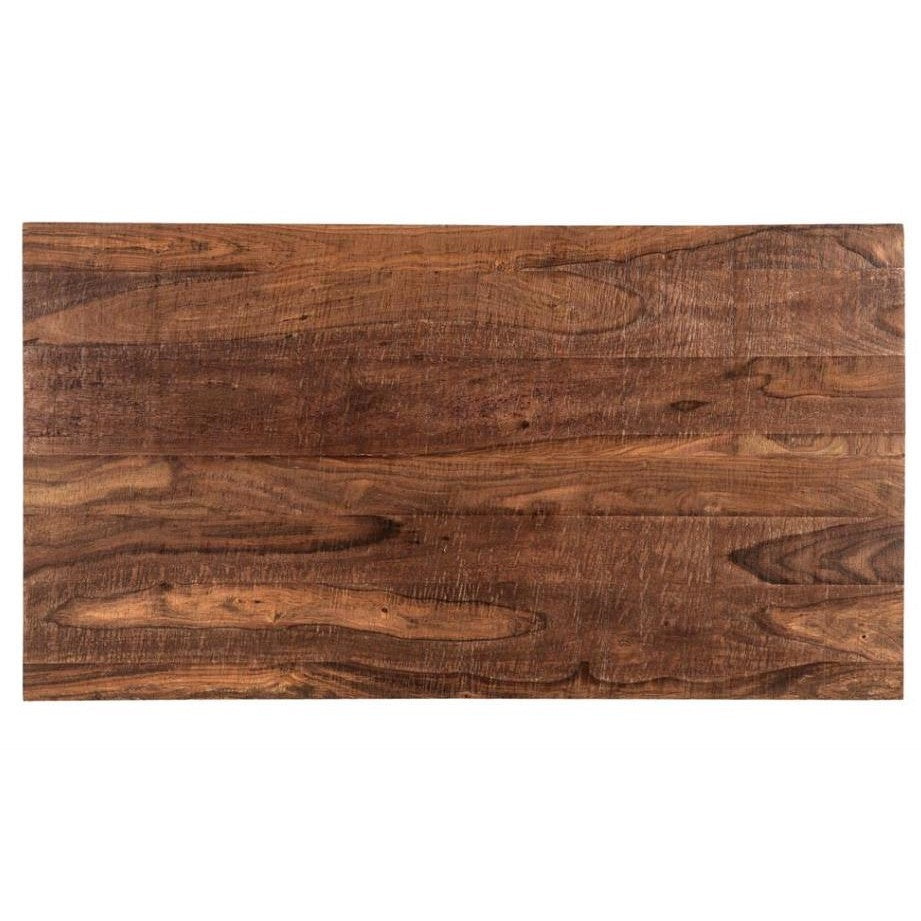 Wooden tabletop with rich, natural grain pattern.