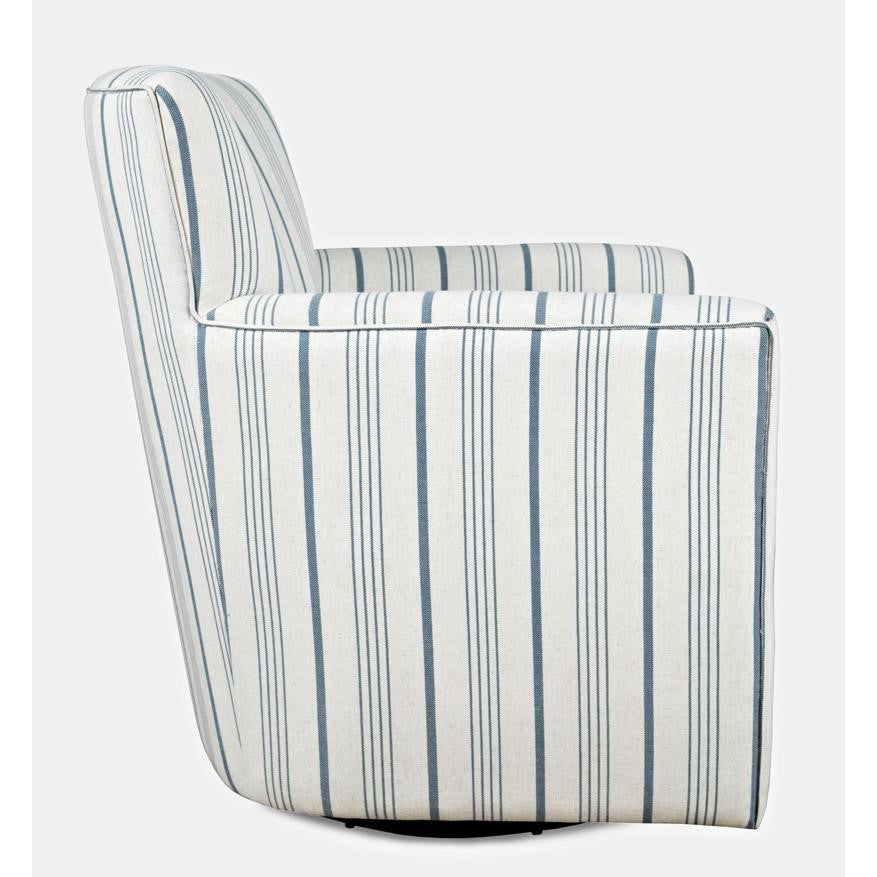 Picture of Bianca Swivel Accent Chair Blue Stripes