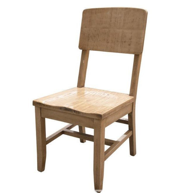 Wooden chair with a simple, classic design.