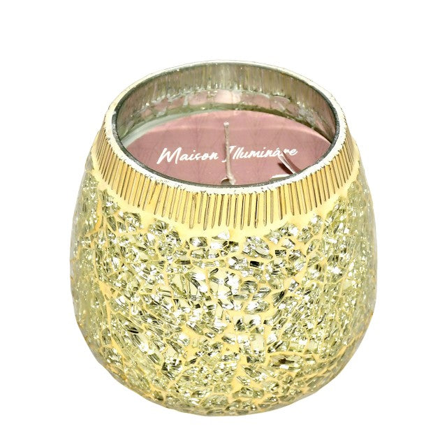 Golden textured candle with "Maison Illuminare" text on top.