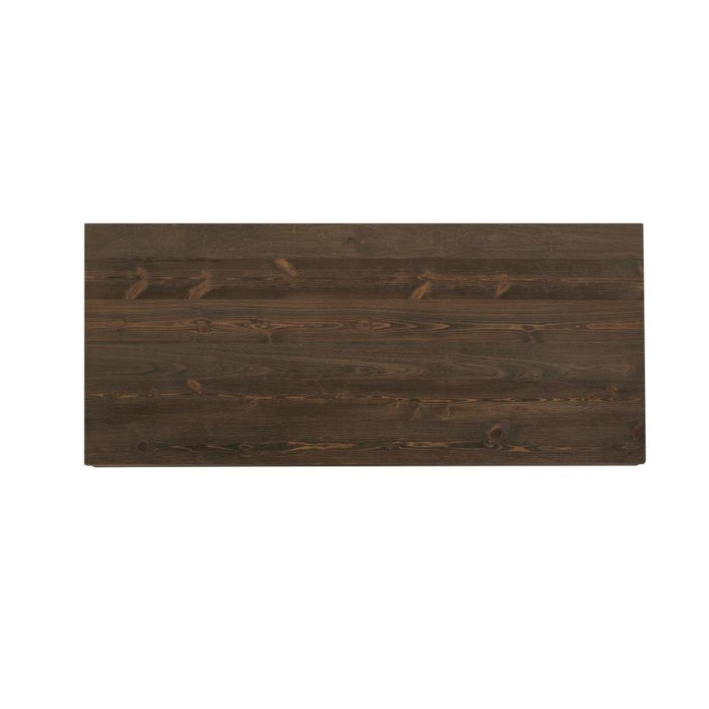 Dark wooden tabletop with visible grain patterns.