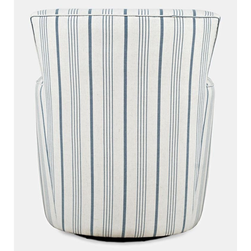 Picture of Bianca Swivel Accent Chair Blue Stripes