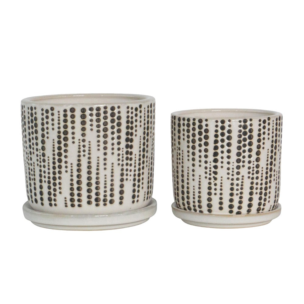 Picture of Graduated Dot Planter with Saucer, Large