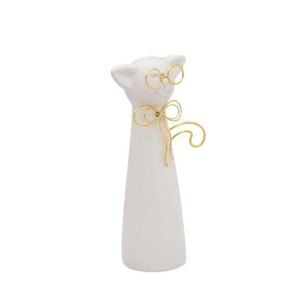 Picture of White Cat w/ Gold Glasses