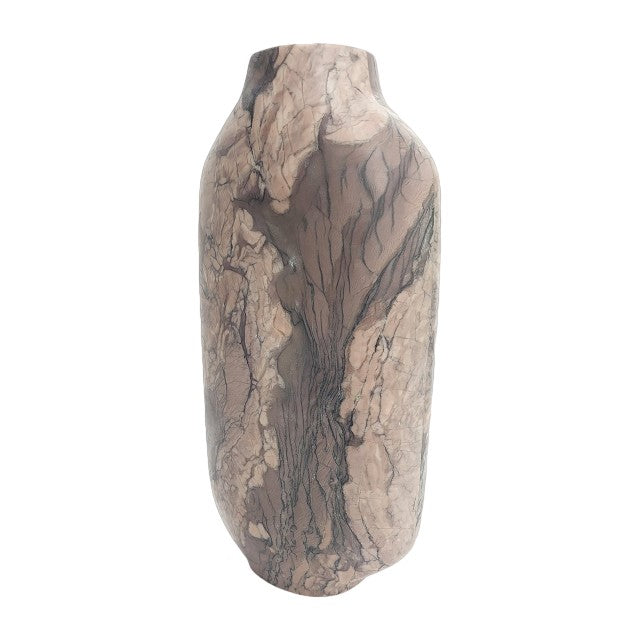 Marbled brown vase with natural texture.