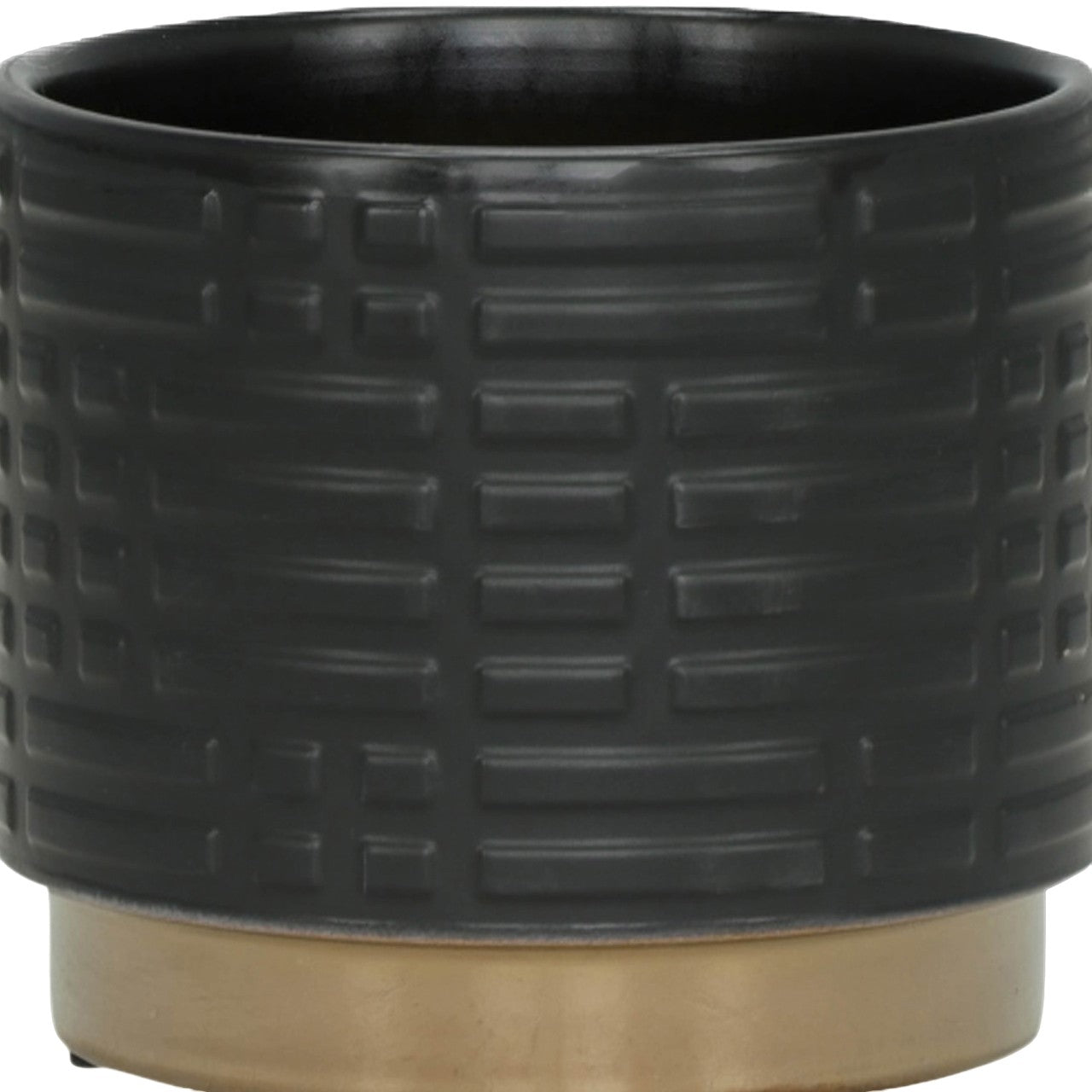 Picture of Maze Pattern Black Planter, Large