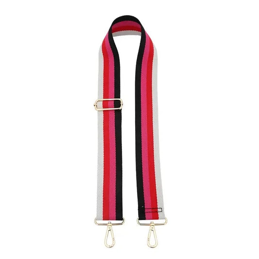 Striped Handbag Strap - Multi-Fuchsia
