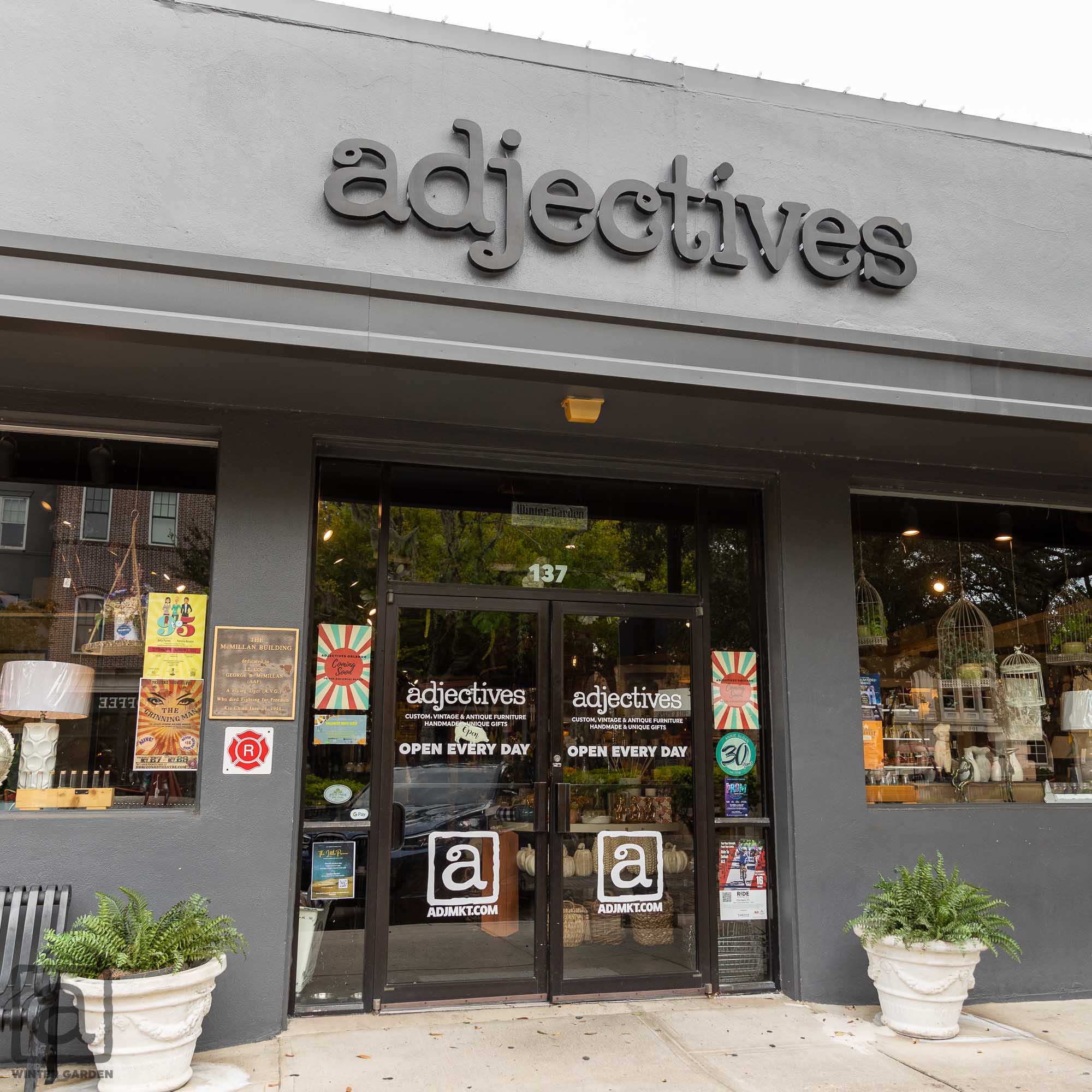 An image of the front of Adjectives Market in Winter Garden, Florida