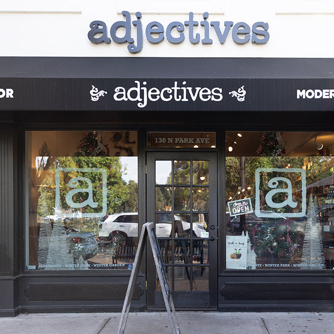 The front of Adjectives Park Avenue in Winter Park, Florida.