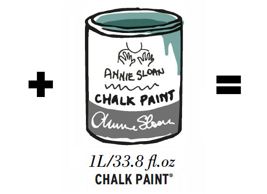 A sketch of a 1 Liter can of Annie Sloan Chalk Paint
