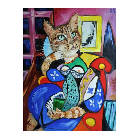 Picture of "Picasso Cat" Wood Block Art Print