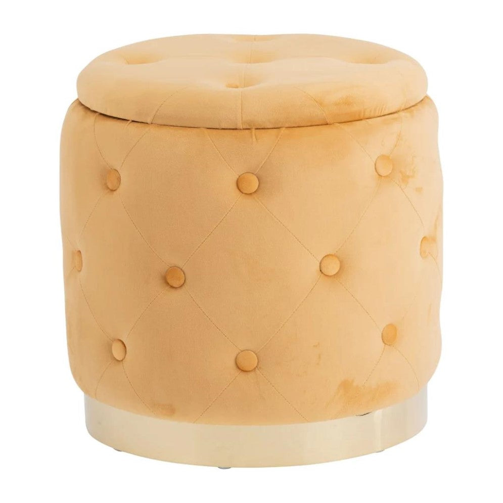 Picture of 17" Tufted Storage Ottoman Apricot
