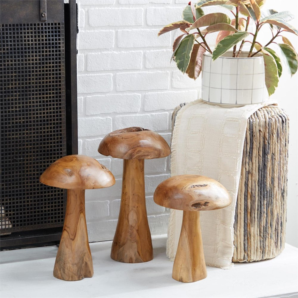 Picture of Teak Live Edge Mushroom Sculpture, Medium