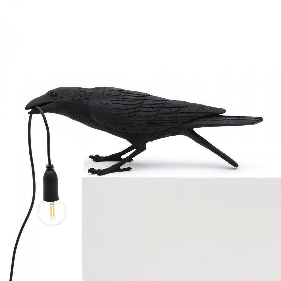 Picture of Seletti Playing Raven Lamp Black
