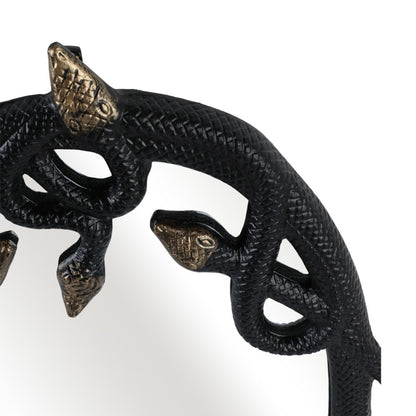 Black intertwined snake pattern with bronze snake heads.