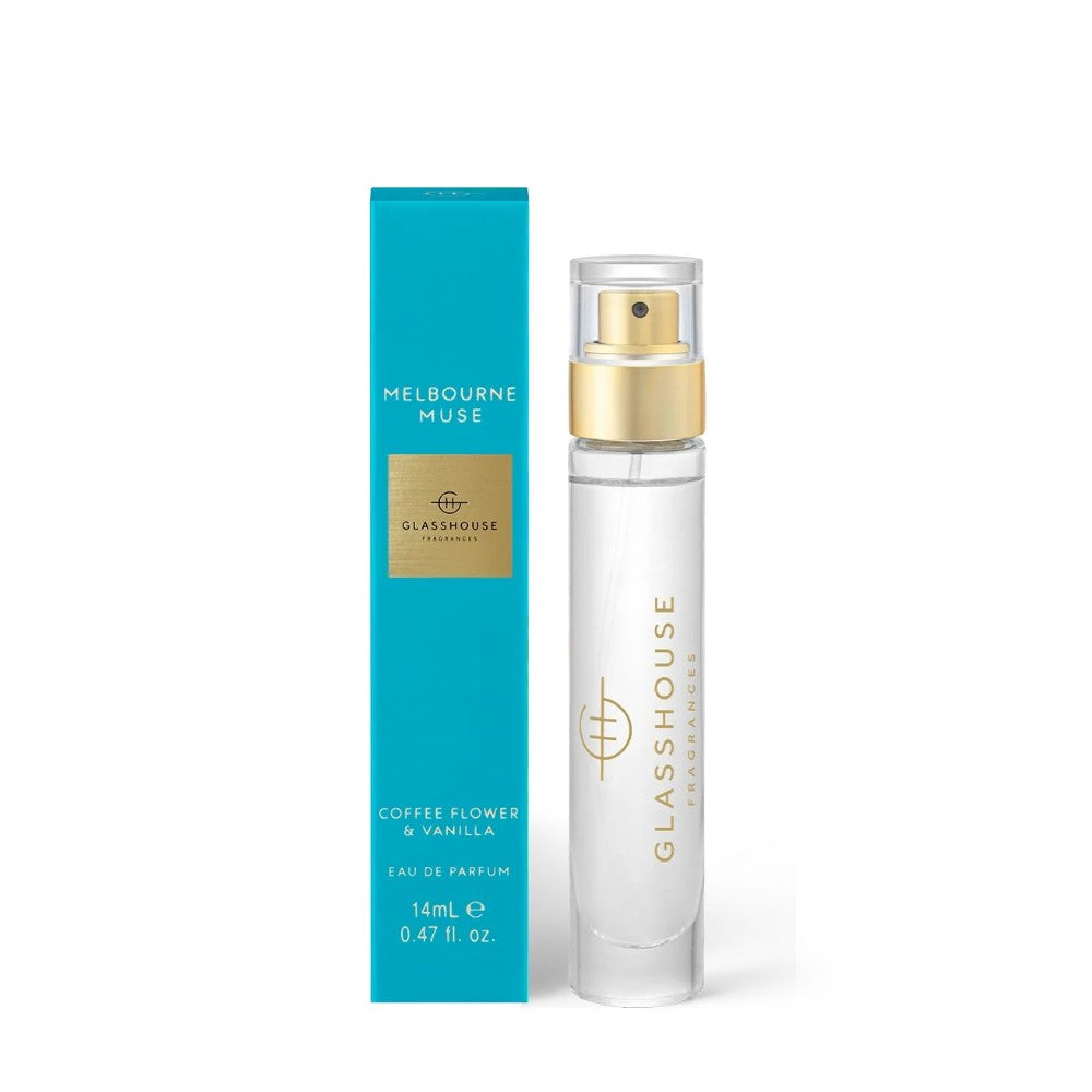 Perfume bottle and box, "Melbourne Muse" by Glasshouse, 14ml.