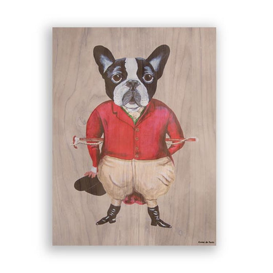 Picture of "Equestrian Bulldog" Wood Block Art Print