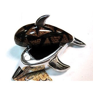 Picture of 6" Aluminum & Mahogany Seed Dolphin Jewelry Box