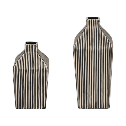 Picture of Black and White Pinstripe Vase, Large