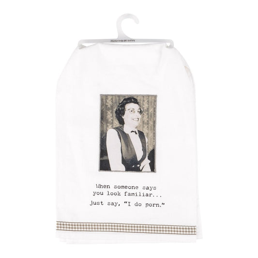 Picture of You Look Familiar Vintage Kitchen Towel