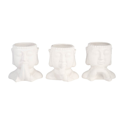 Picture of Single Buddha Head Planter, White