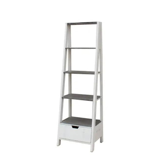 Picture of Ladder 69" Bookcase White/Grey