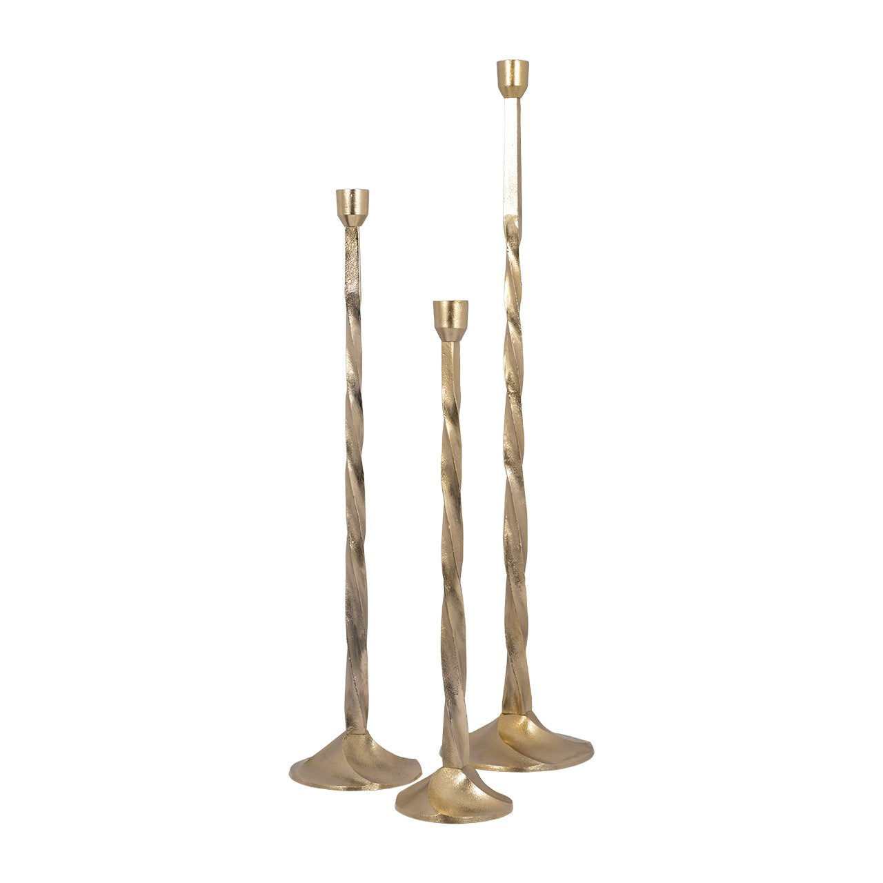 Picture of Twisted Gold Floor Taper Candle Holder, Medium