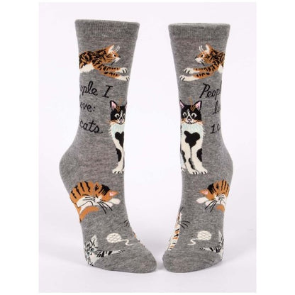 Picture of Women's Crew Socks - "I Love Cats"