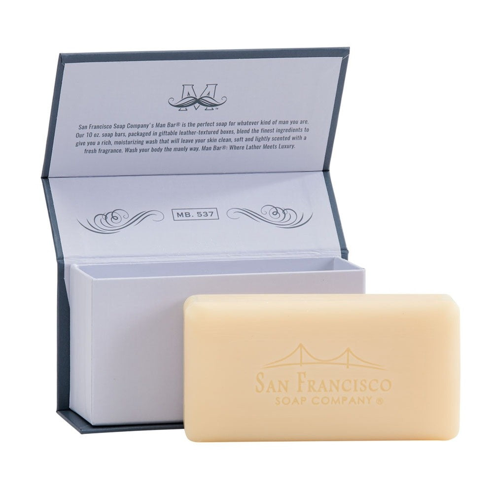 Soap bar with packaging by San Francisco Soap Company.