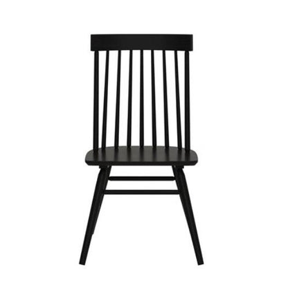 Black wooden chair with vertical slat back.