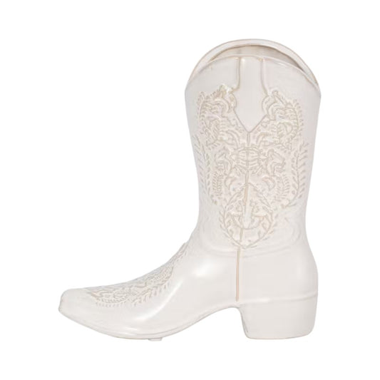 Picture of Cowboy Boot Vase, White