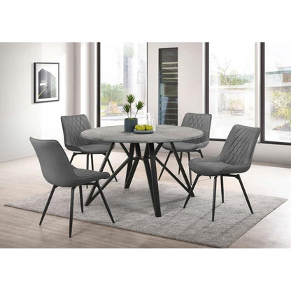 Picture of Neil 50" 5PC Dining Table Set Concrete Gunmetal