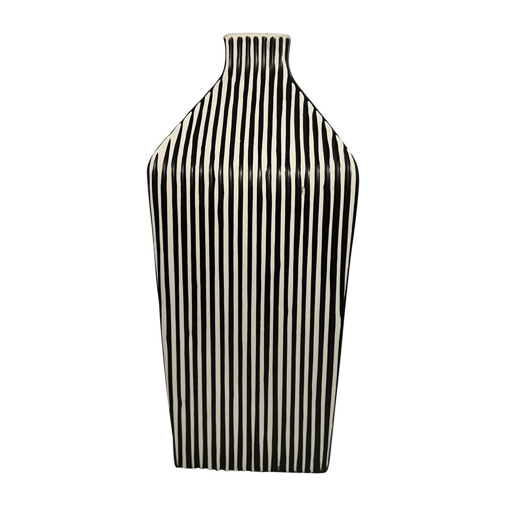 Picture of Black and White Pinstripe Vase, Large