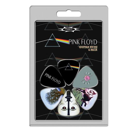 Pink Floyd guitar picks in a 6-pack with iconic album art designs.