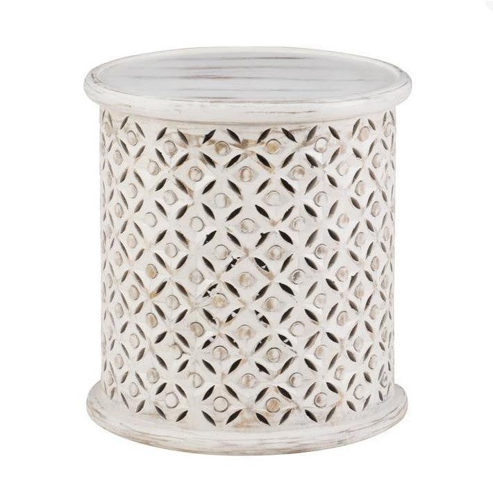 Picture of Krish 18" Accent Table White Washed