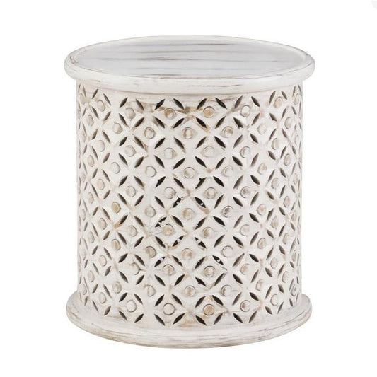 Picture of Krish 18" Accent Table White Washed